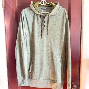 Volcom Streak Mod Hooded Sweatshirt  Heather Green Men's Size Medium